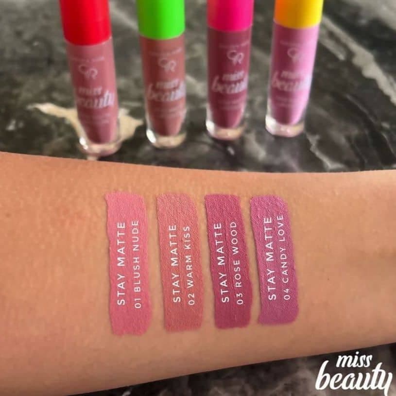 رژلب مایع مات میس بیوتی گلدن‌رزGOLDENROSE مدل Stay Matte حجم 5.5 میل — تصویر ۲