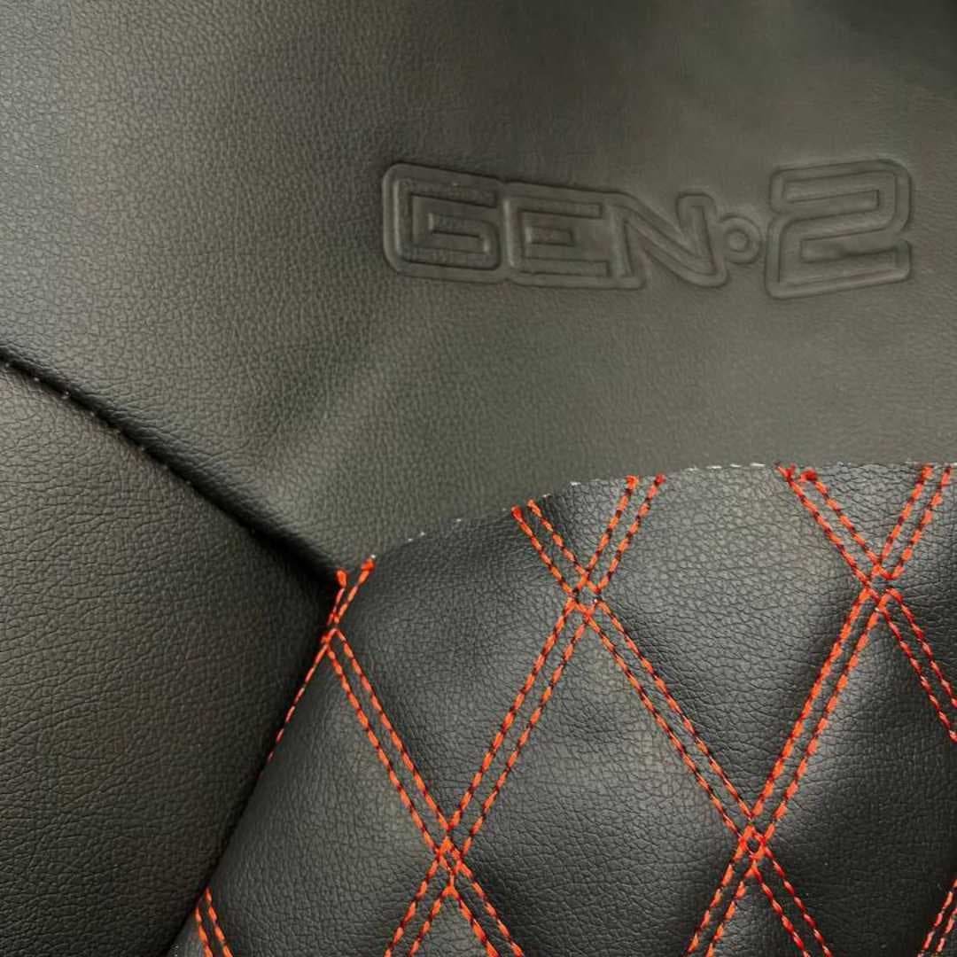 روکش صندلی جنتو GEN2 چرم رنگ مشکی دوخت قرمز — تصویر ۳