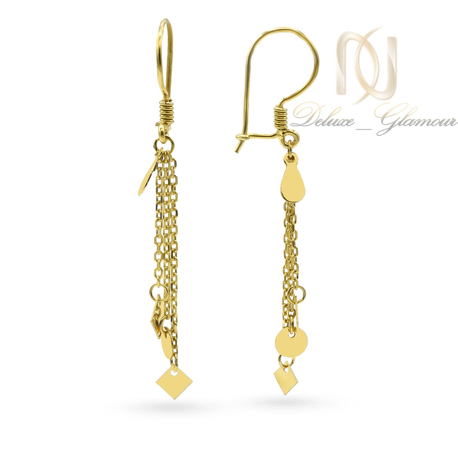 گوشواره آویزی نقره 925 طرح طلا زنانه er-n315