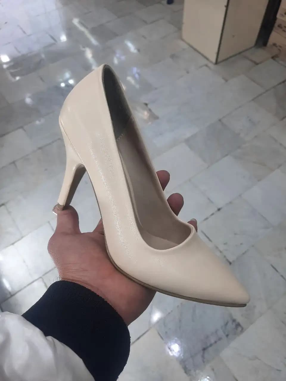 کفش مجلسی پاشنه دار چرم زنانه کد 5224