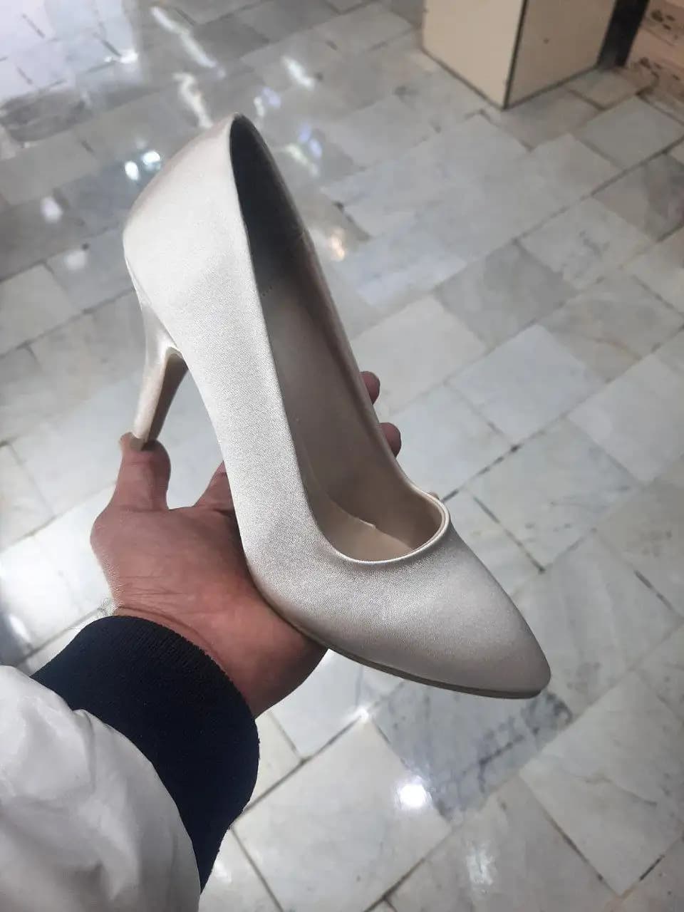 کفش مجلسی ساتن (سفید) کد 5224 — تصویر ۲