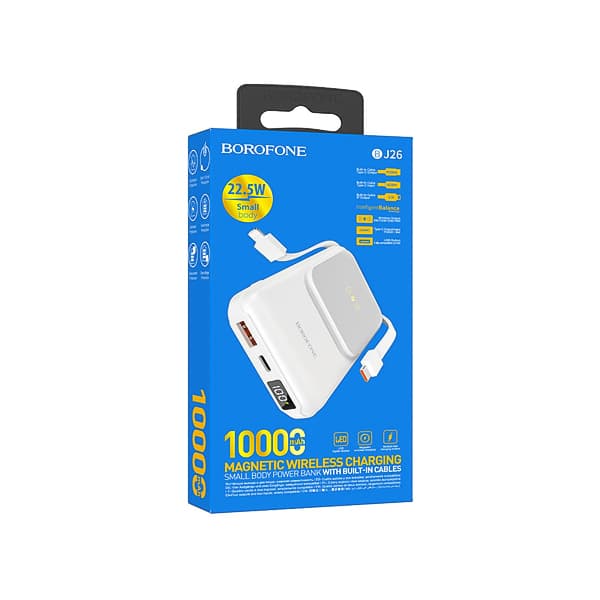 شارژر همراه مگنت وایرلس 22.5W بروفون مدل BJ26 ظرفیت 10000mAh — تصویر ۲