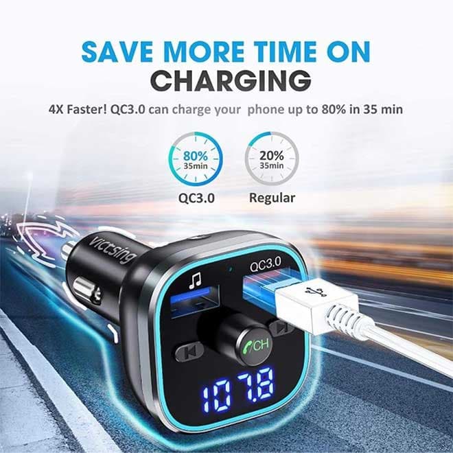 فرستنده آداپتور صوتی رادیویی خودرو بلوتوث 5.0 VicTsing BH378 — تصویر ۲