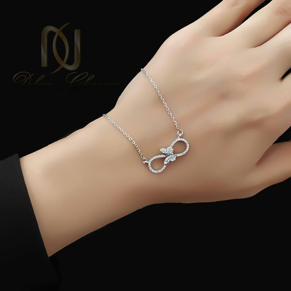 گردنبند نقره بی نهایت و پروانه دخترانه nw-n948 — تصویر ۲