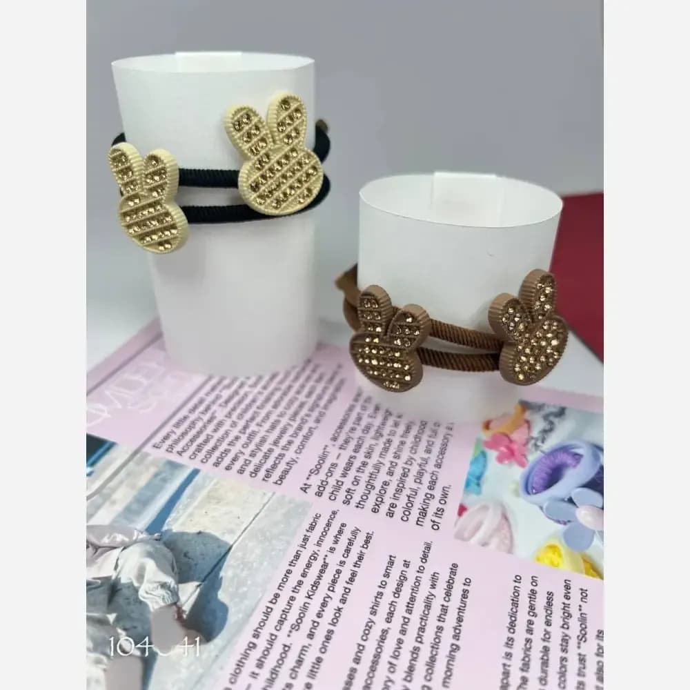 پک دو عددی کش مو دخترانه وارداتی طرحدار — تصویر ۴