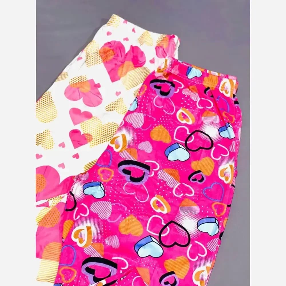شلوارک راحتی زنانه گیاهی قواره بزرگ جیب دار طرح قلب سایز 38 تا 50 — تصویر ۶