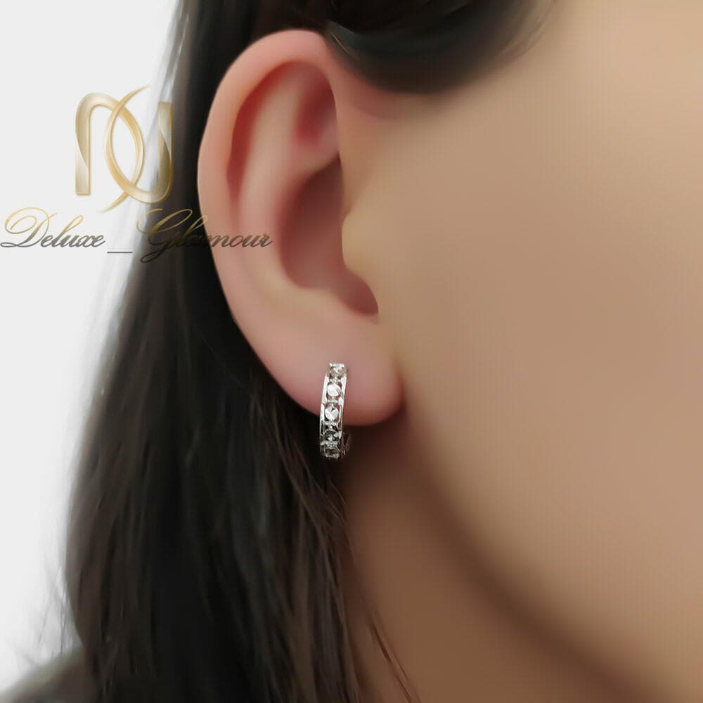 گوشواره حلقه ای نقره تراش زنانه ER-N310 — تصویر ۲