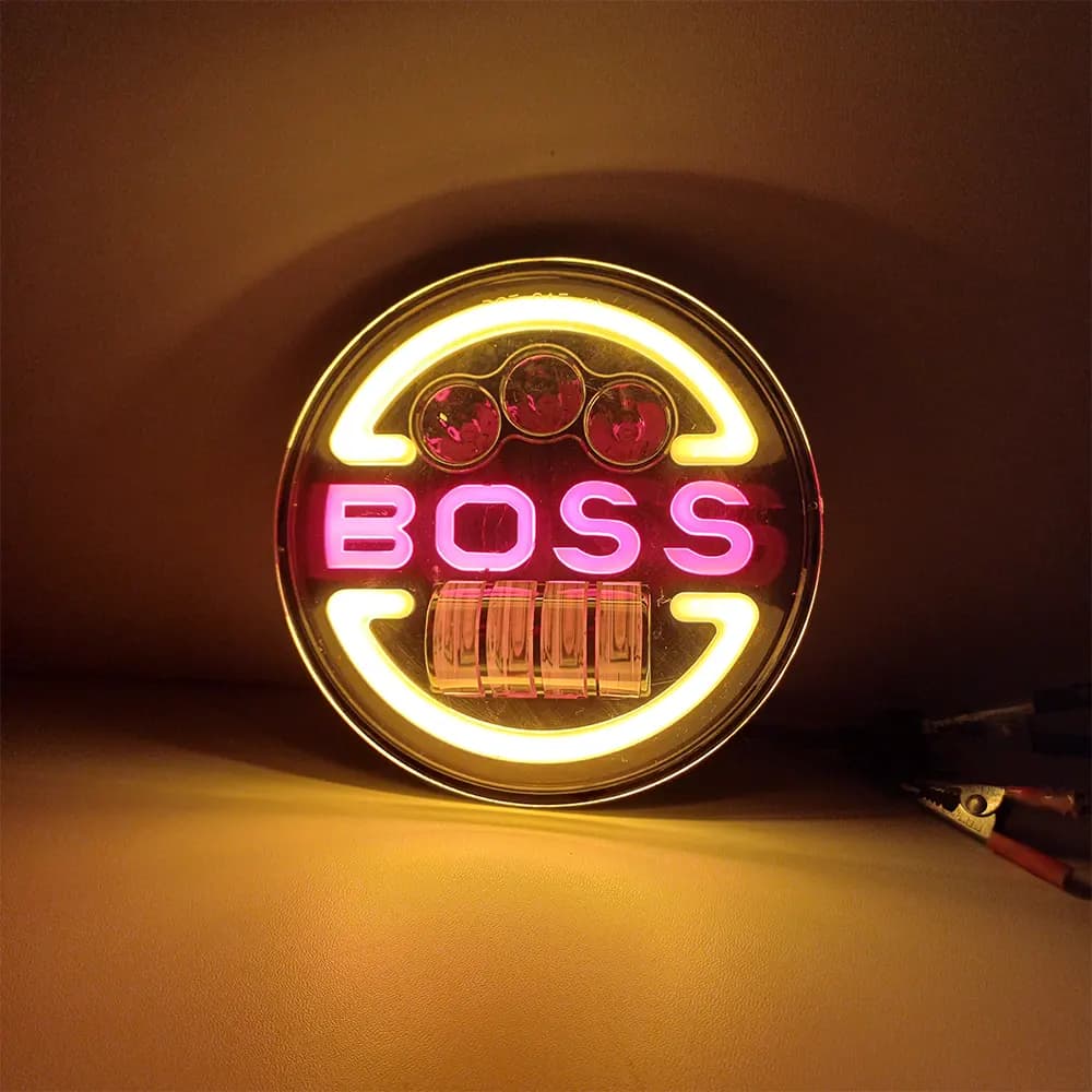 بلوری گرد 7 اینچ BOSS کد 06 مناسب برای موتورسیکلت و ماشین — تصویر ۴