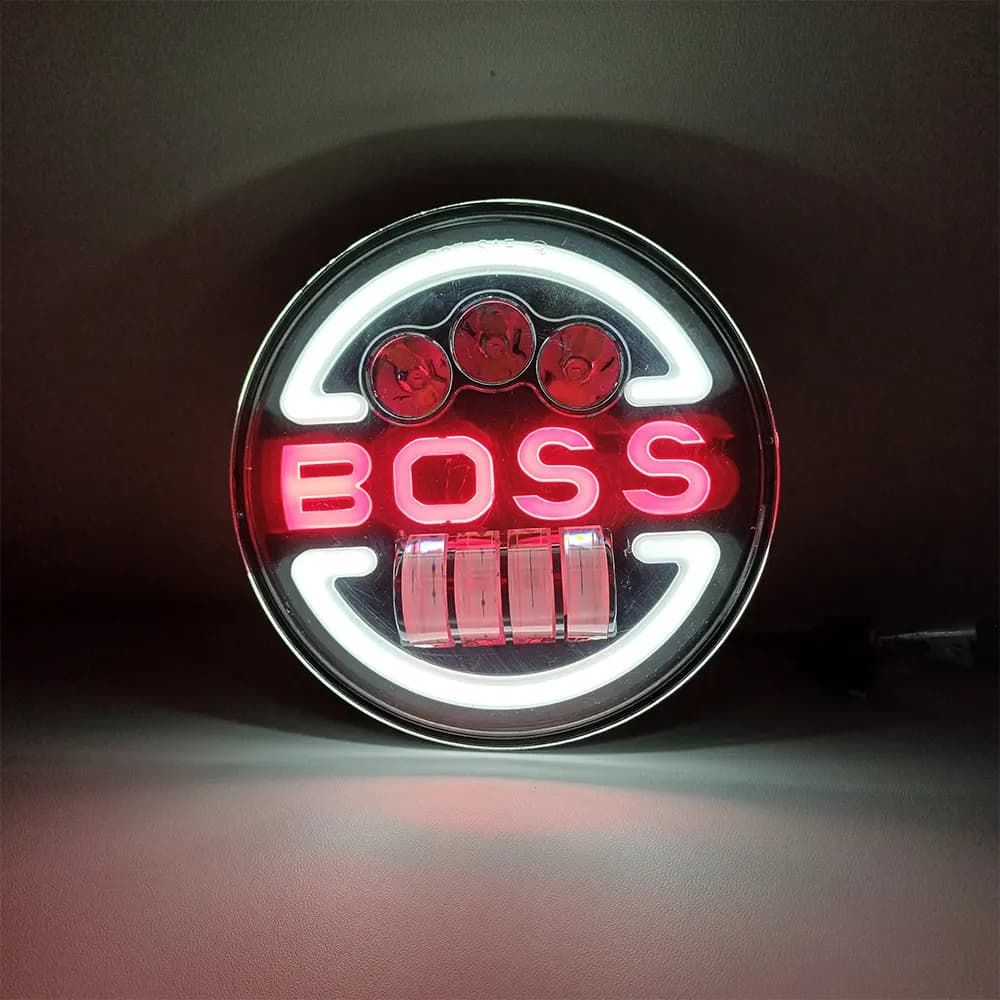بلوری گرد 7 اینچ BOSS کد 06 مناسب برای موتورسیکلت و ماشین — تصویر ۳