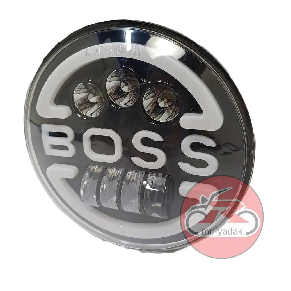 بلوری گرد 7 اینچ BOSS کد 06 مناسب برای موتورسیکلت و ماشین — تصویر ۲