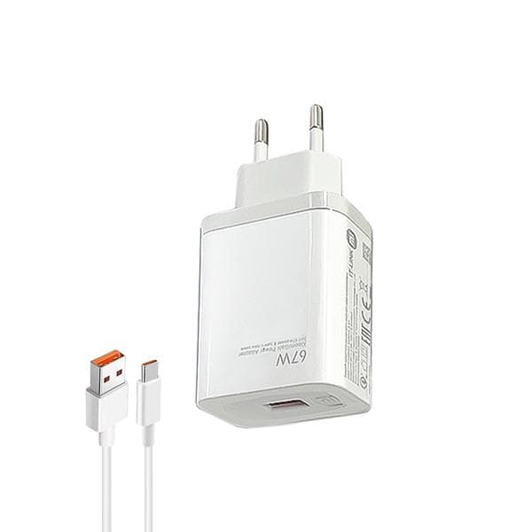 شارژر دیواری 67W شیائومی همراه با کابل تایپ سی