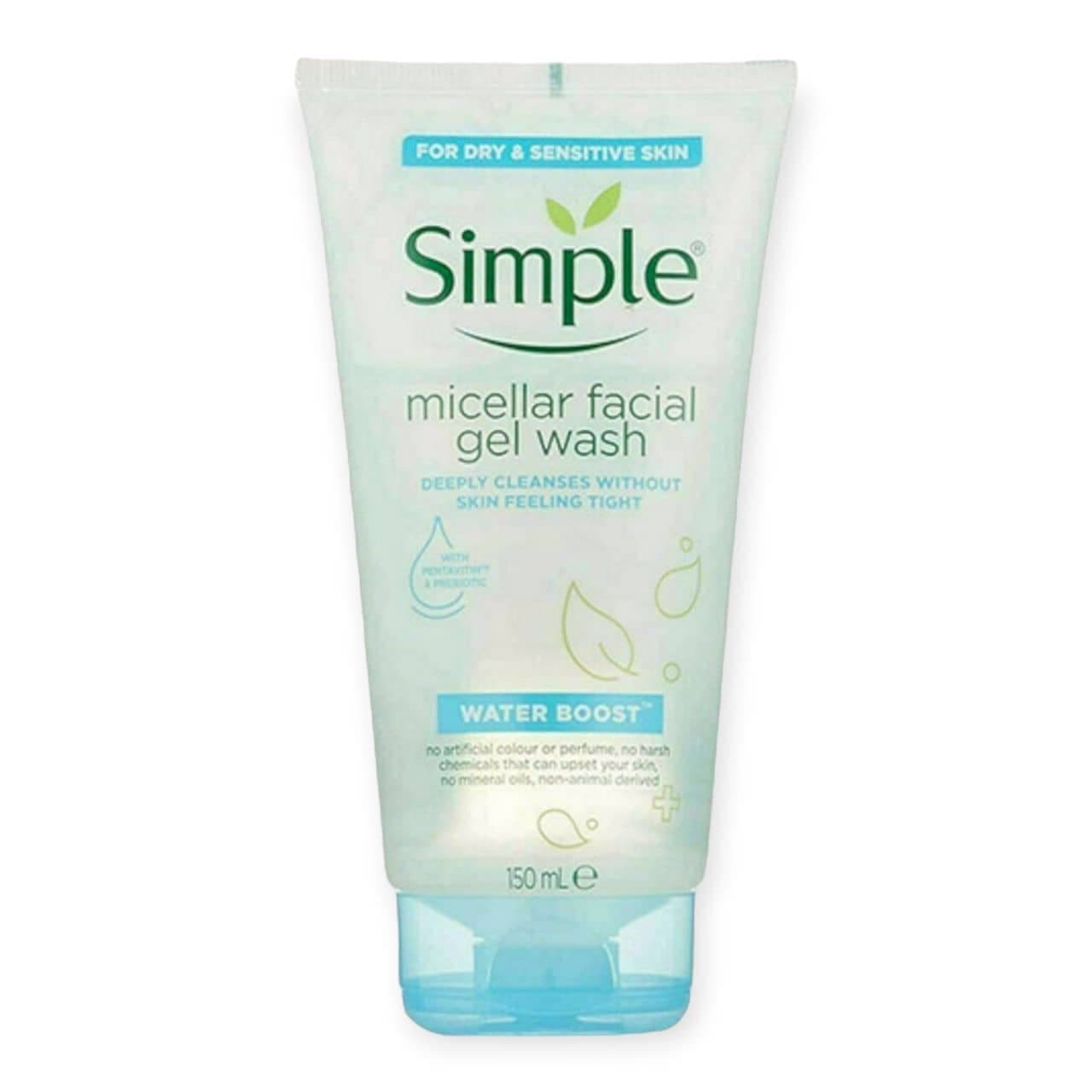ژل میسلار شوینده صورت سیمپلSIMPLE حجم 150 میلی لیتر