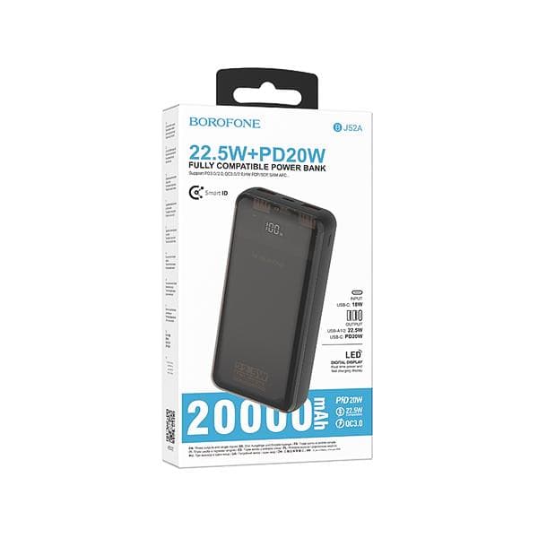 شارژر همراه 22.5W+PD20W بروفون مدل BJ52A ظرفیت 20000mAh — تصویر ۲
