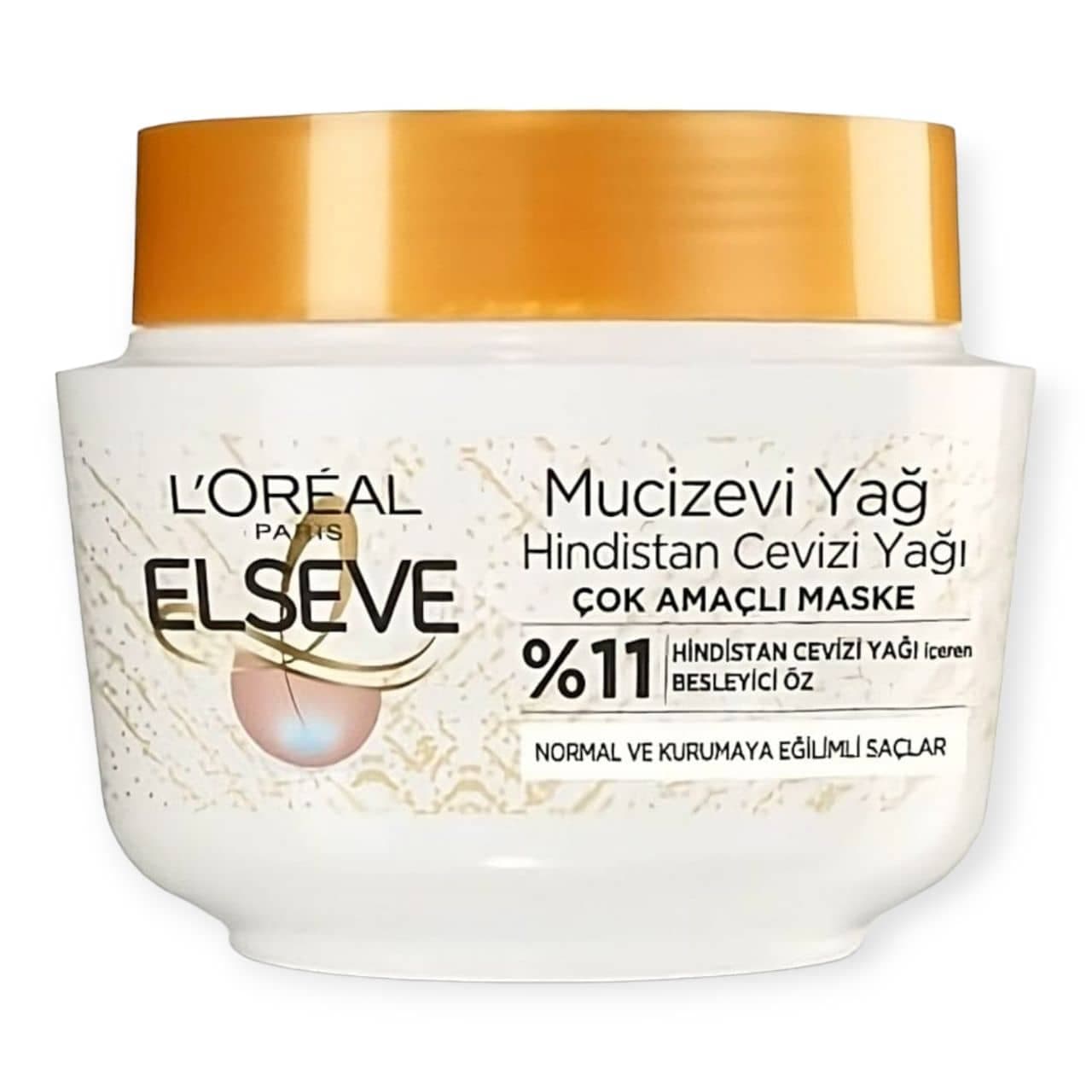 ماسک مو لورآل‌پاریسLOREAL مدل السیو Elsive حاوی روغن نارگیل مناسب موهای نرمال و خشک 300 میلی لیتر