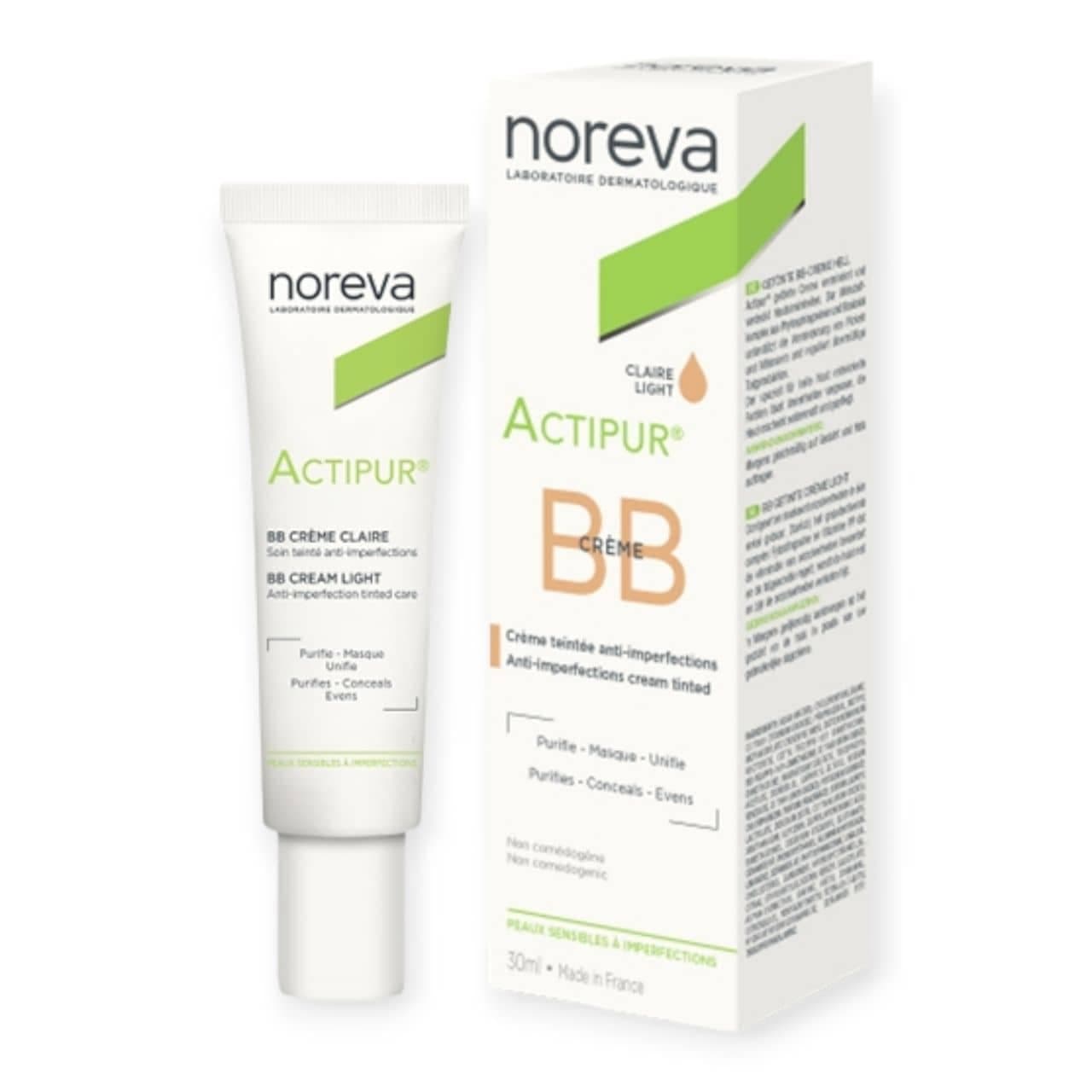 بی بی کرم اکتیپور نوروا noreva ACTIPUR رنگ روشن و متوسط حجم 30 میلی لیتر