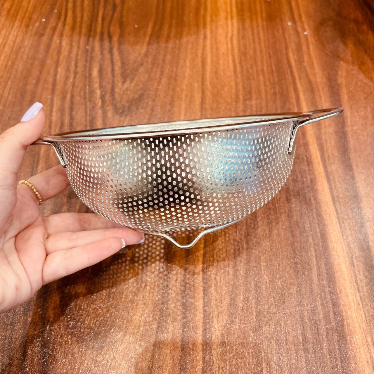 سبد استیل پانچ دسته دار گرد 16.5cm -1017-13 — تصویر ۲