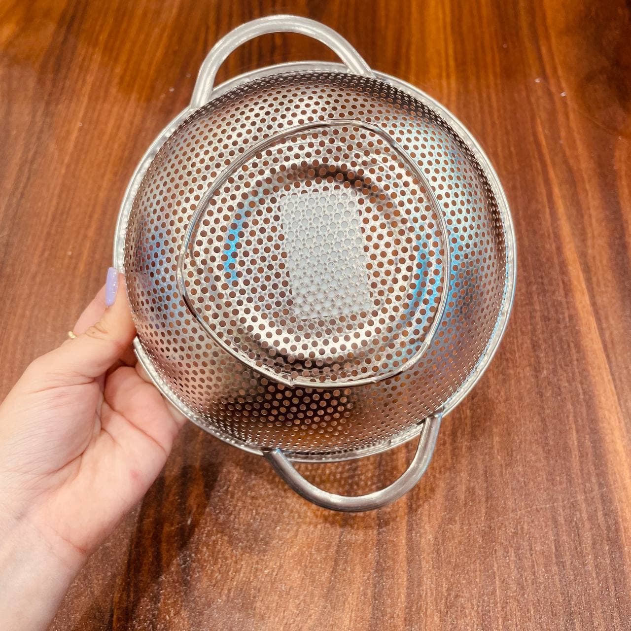 سبد استیل پانچ دسته دار گرد 16.5cm -1017-13 — تصویر ۳
