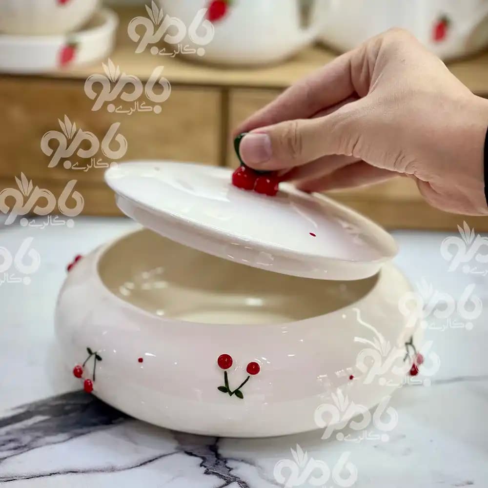 شکلات خوری سرامیکی آلبالو برجسته — تصویر ۲