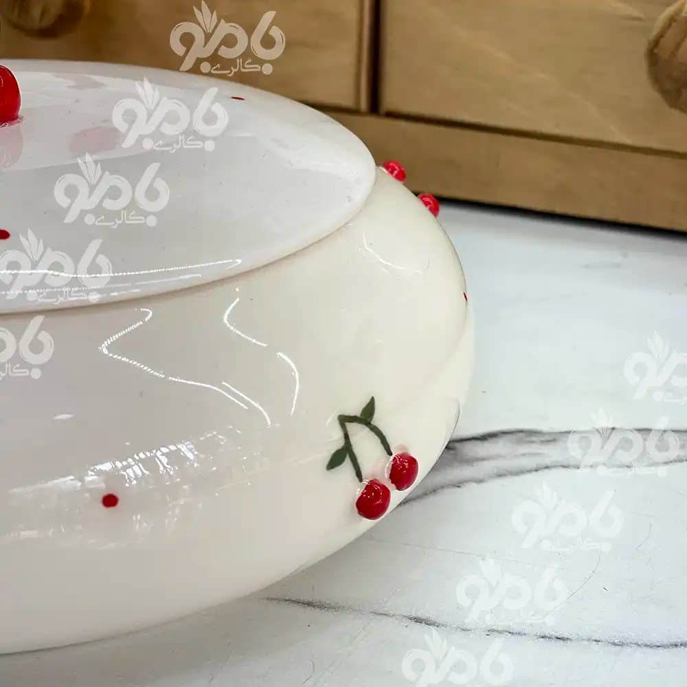 شکلات خوری سرامیکی آلبالو برجسته — تصویر ۴