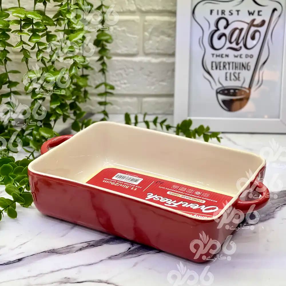 تابه چینی مستطیل دودسته دنی هوم رنگی 29سانت 65227 — تصویر ۲