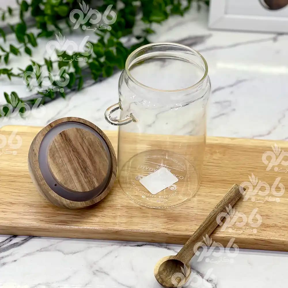 بانکه پیرکس مادام درب چوب تیره قاشق دار — تصویر ۳