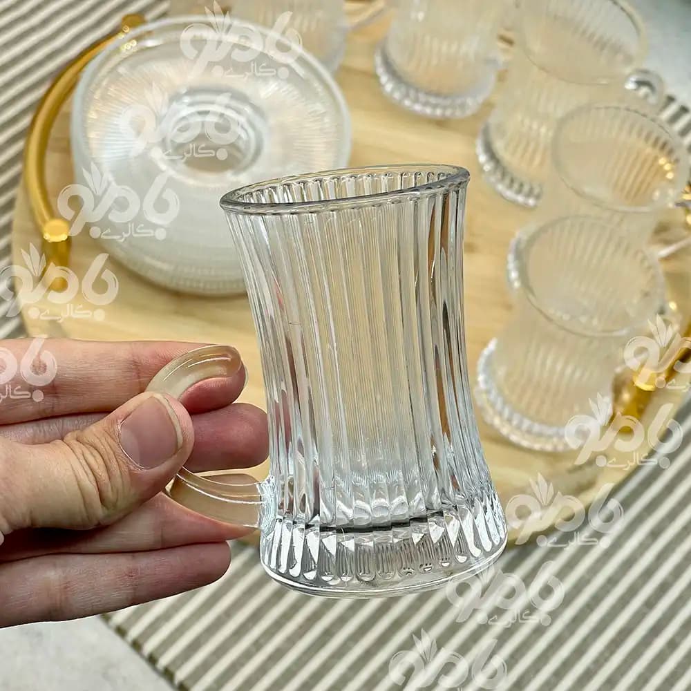 فنجان نعلبکی چایخوری تمام شیار 500138 — تصویر ۳