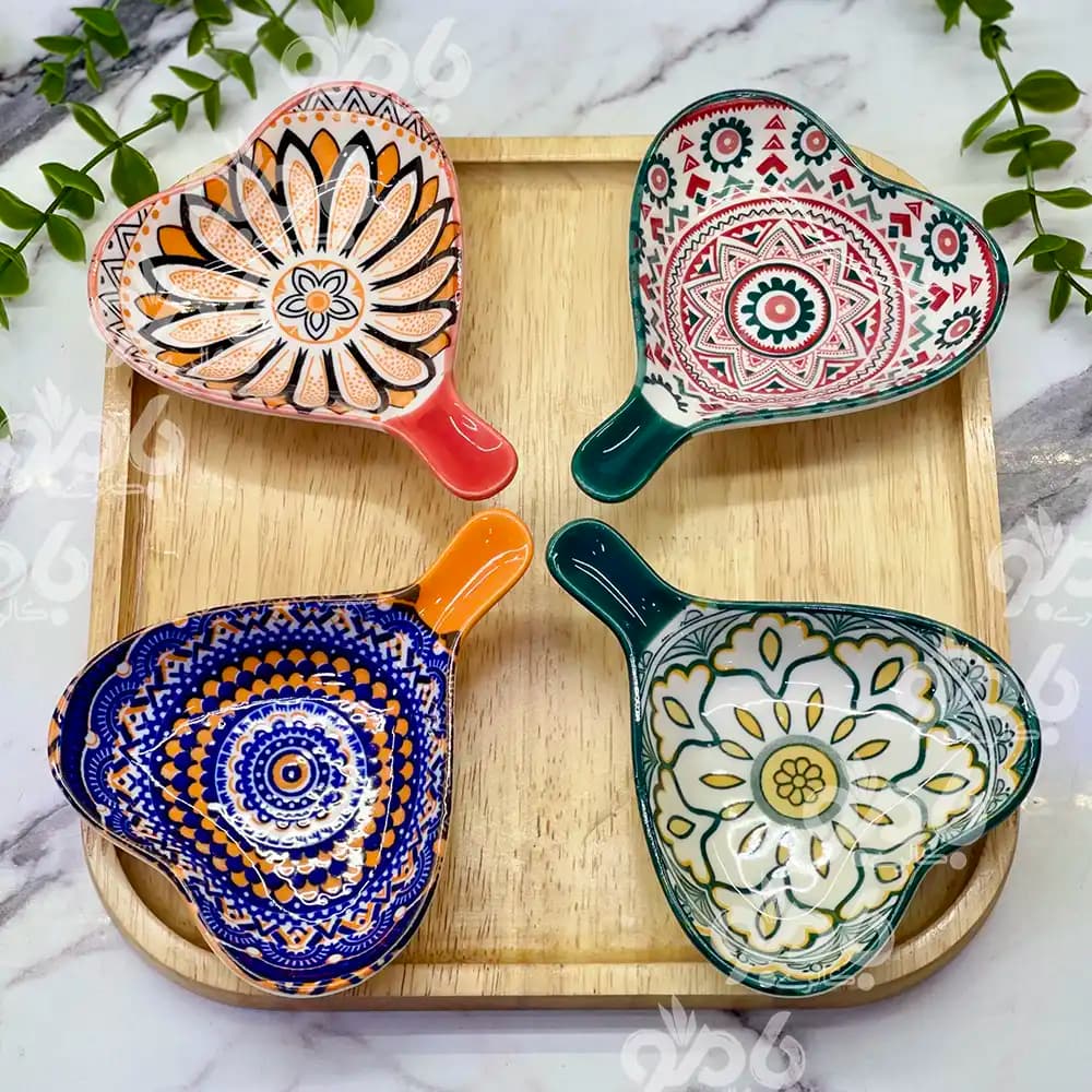 پیاله مزه خوری قلبی دسته دار
