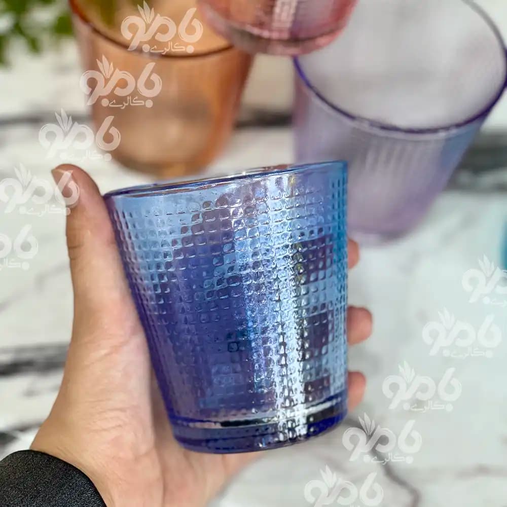 لیوان شیشه ای ونیز رنگی 2 کوتاه — تصویر ۲
