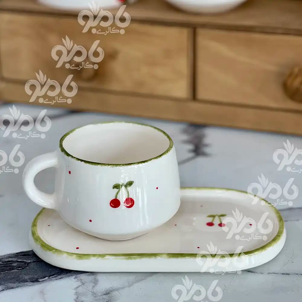 فنجان و زیره سرامیکی مخروطی آلبالو