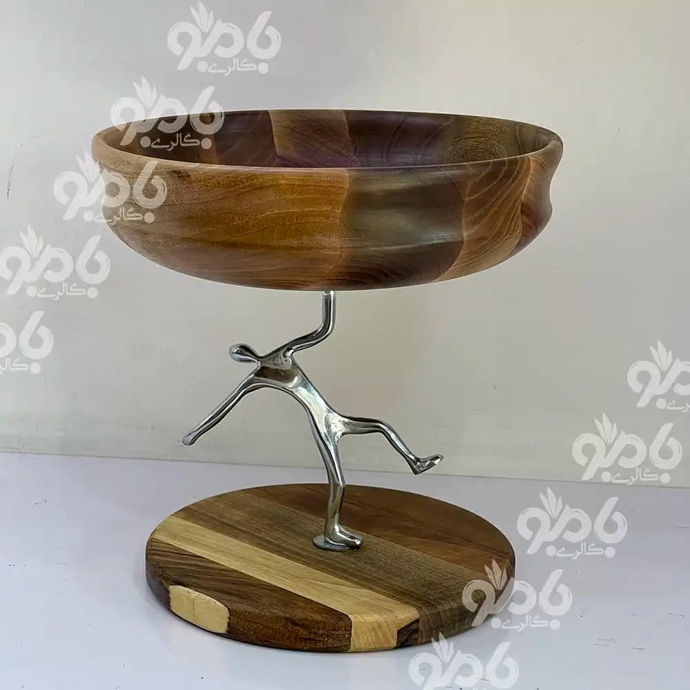 سرویس پذیرایی 5تکه بالرین چوبی گردو 780/77 سیلور — تصویر ۴