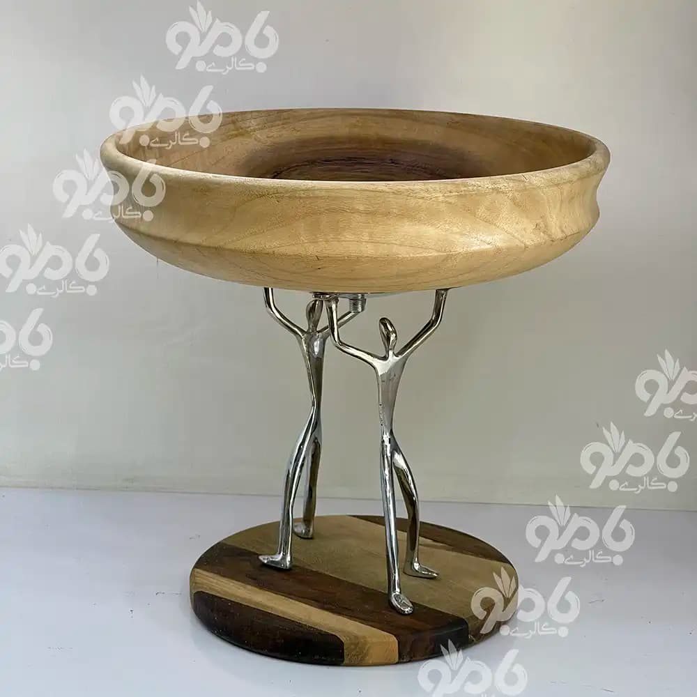سرویس پذیرایی 5تکه بالرین چوبی گردو 780/77 سیلور — تصویر ۳