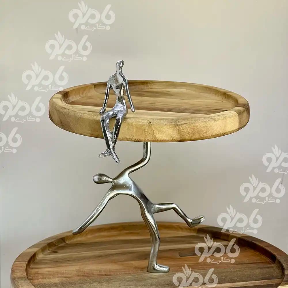 سرویس پذیرایی 5تکه بالرین چوبی گردو 780/77 سیلور — تصویر ۸