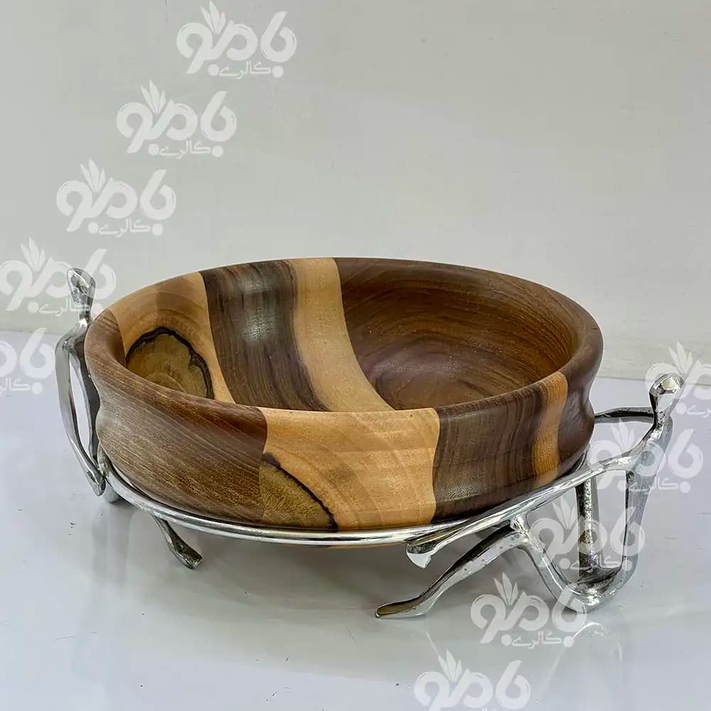 سرویس پذیرایی 5تکه بالرین چوبی گردو 780/77 سیلور — تصویر ۵