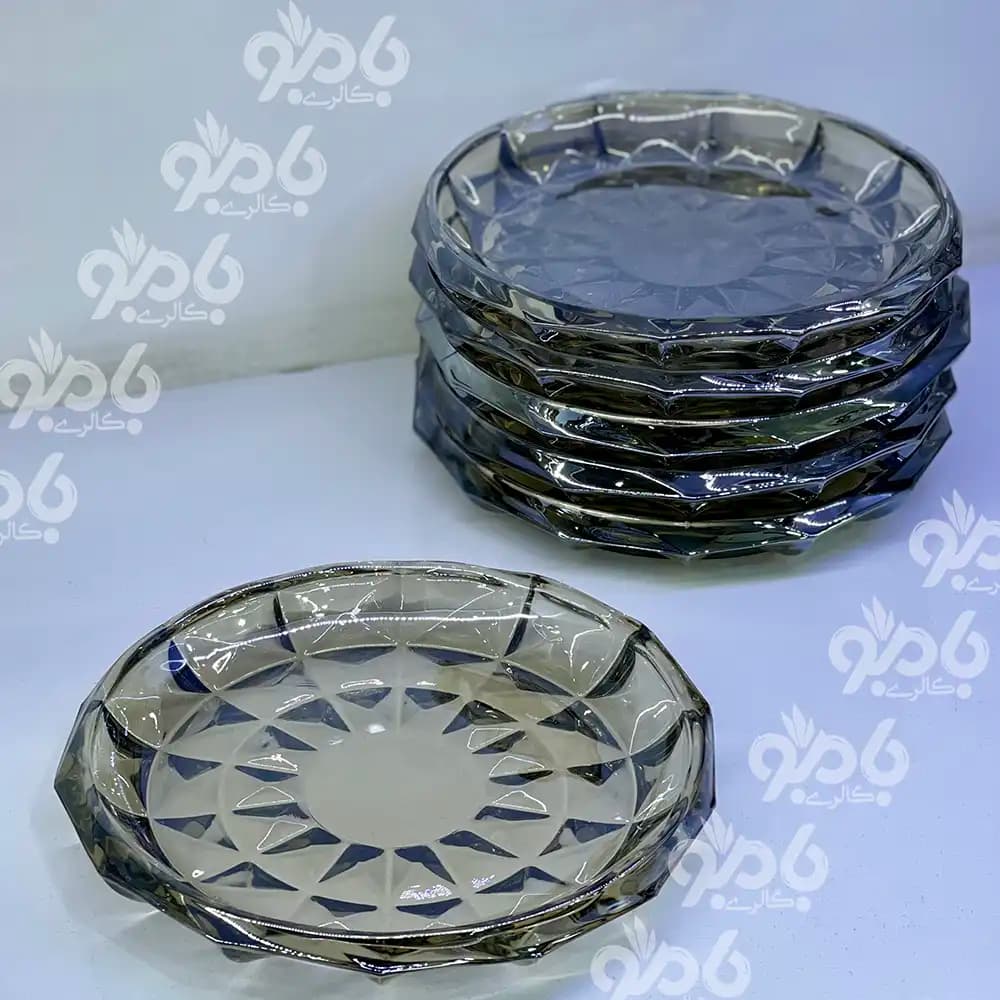 پیش دستی شیشه ای اکومارین شامپاین