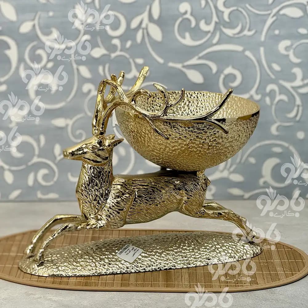 آجیل خوری پایه سنگی آلومینیوم طلایی 290/132