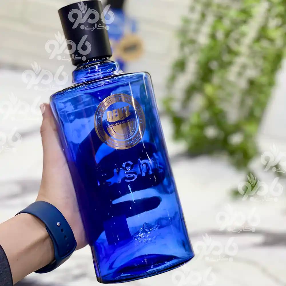 بطری شیشه ای دنیز ایت Eight آبی 2809 — تصویر ۲