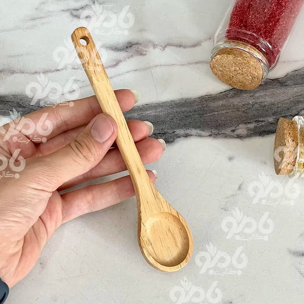 قاشق چوبی 4عددی 16سانتی‌متر sp32 — تصویر ۲