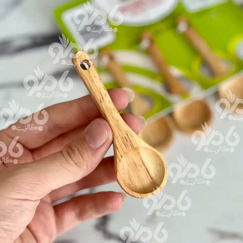 قاشق چوبی 4عددی 9سانتی sp34 — تصویر ۶