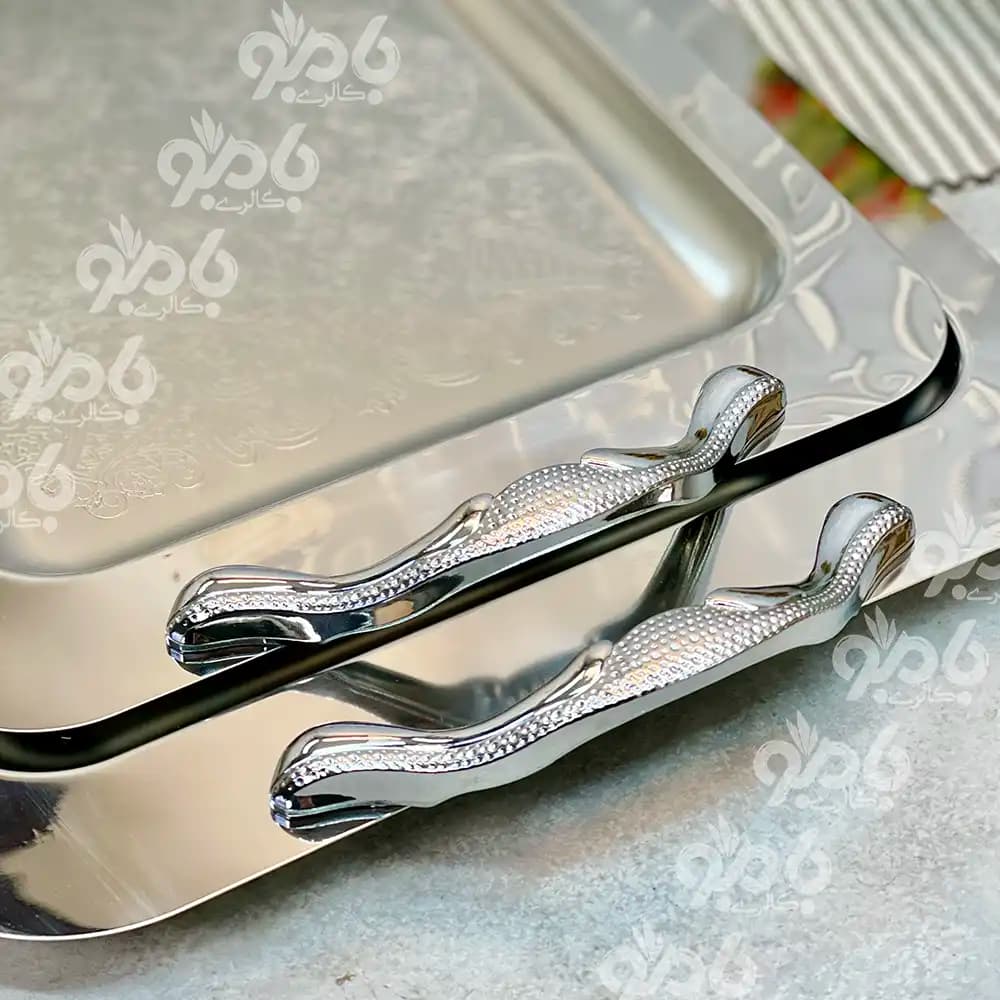 سینی استیل پارس مستطیل بزرگ کد104 — تصویر ۳
