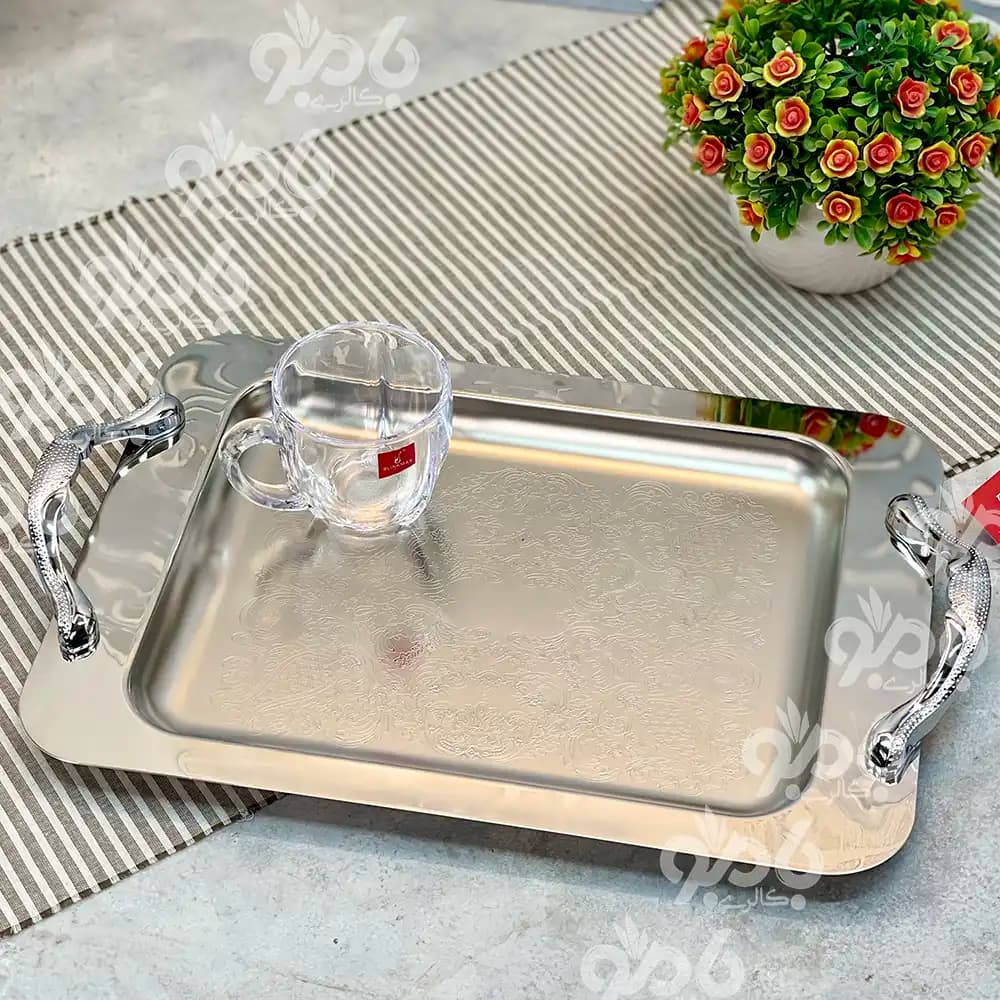 سینی استیل پارس مستطیل کوچک کد103