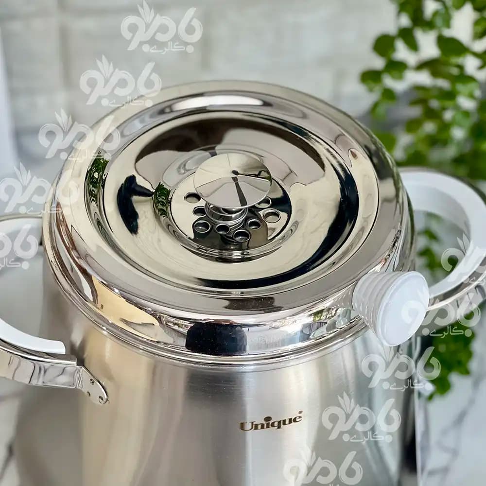 ست کتری و قوری استیل 5.5 لیتر شیر دار یونیک 7231 — تصویر ۳