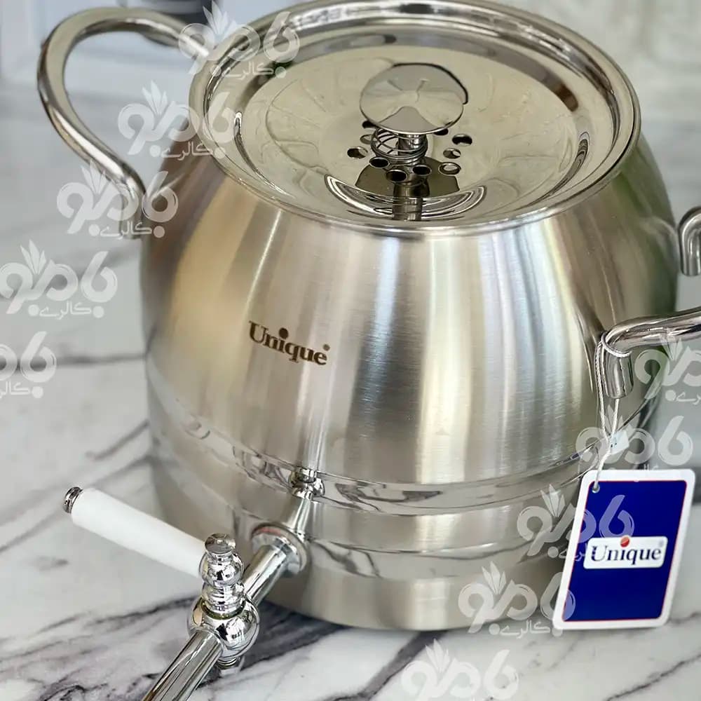 ست کتری و قوری استیل 4 لیتر شیر دار یونیک 7226 — تصویر ۳