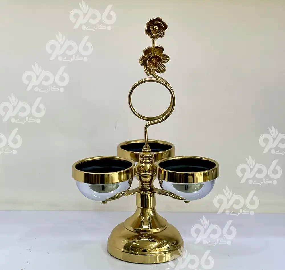 سرویس پذیرایی 5تکه شقایق سیلور طلایی 750/25 — تصویر ۴