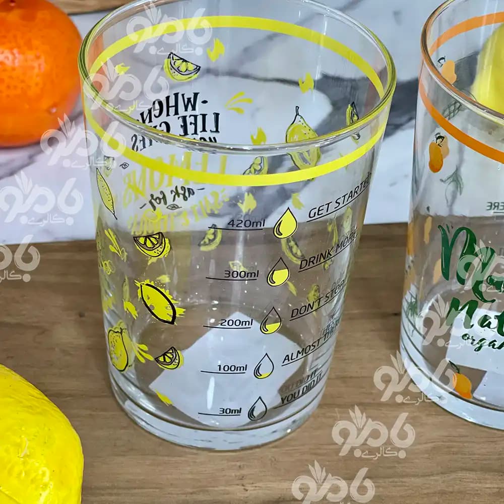 لیوان شیشه ای میوه ای ترک گلدار — تصویر ۶