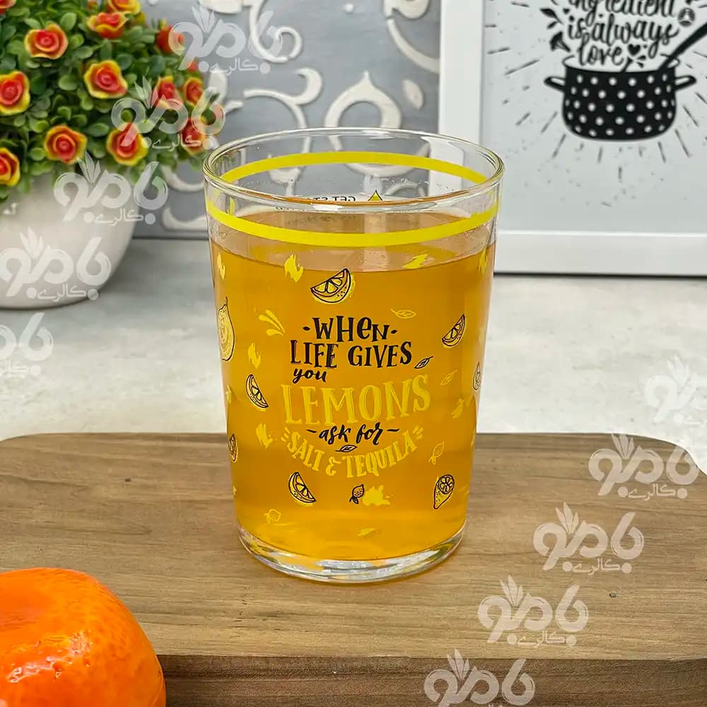 لیوان شیشه ای میوه ای ترک گلدار — تصویر ۵