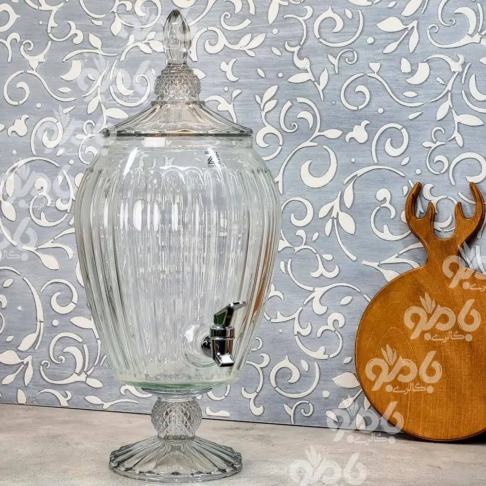 کلمن شربت شیشه ای پینار پایه بلور ساده