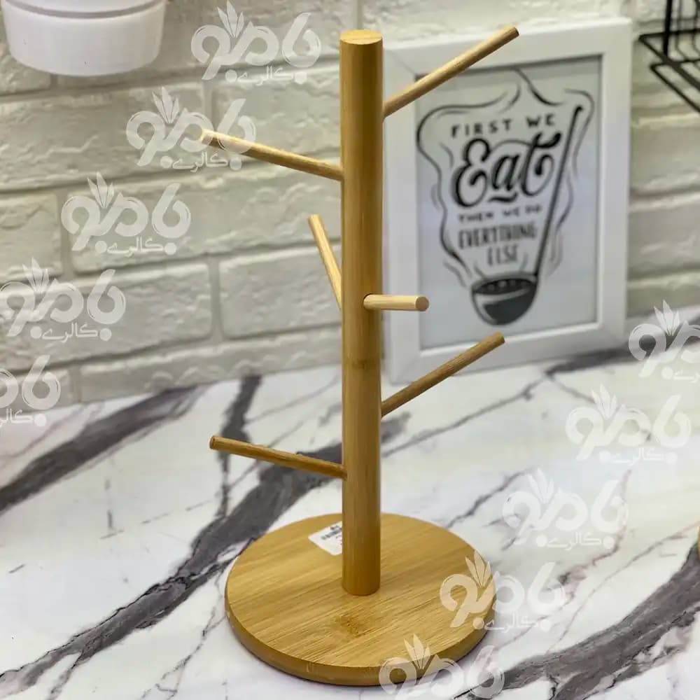 استند آویز لیوان چوبی بامبو وارداتی 700/480 — تصویر ۲