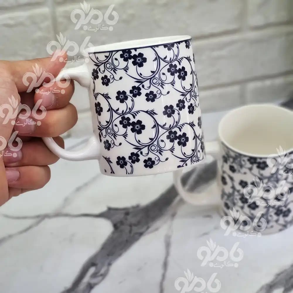 لیوان دنی هوم سرامیکی گل آبی جدید