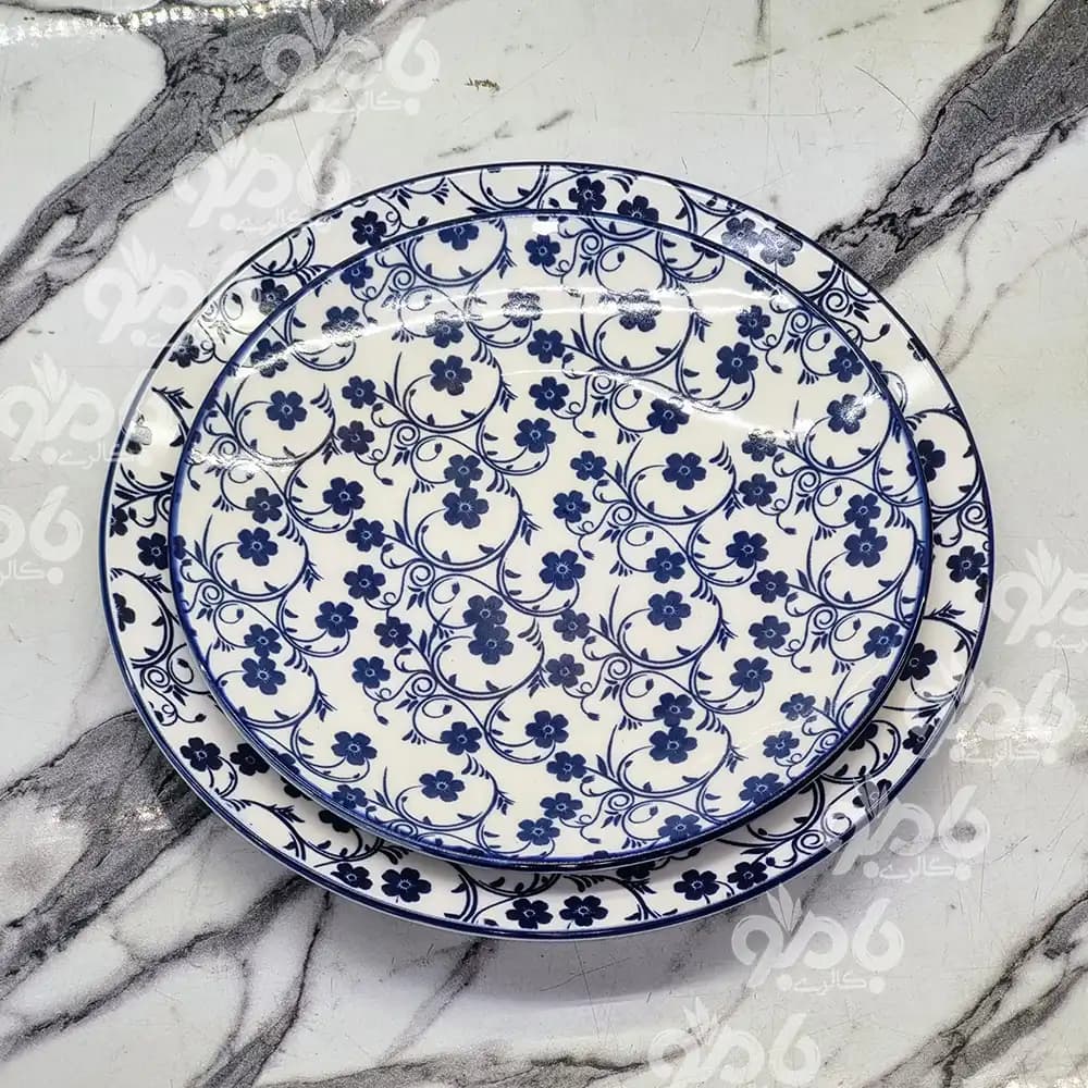 پیش دستی گرد سرامیکی گل آبی جدید 22سانت — تصویر ۲