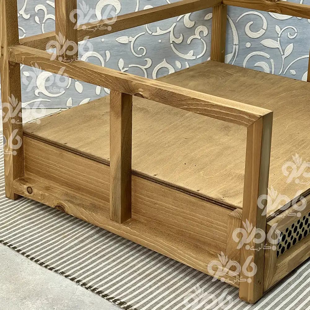 استند چوبی اسپرسو آویز لیوان دار حصیری — تصویر ۴